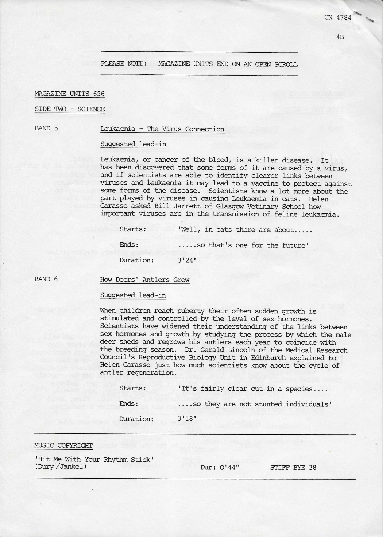 Inserts from CN 4784